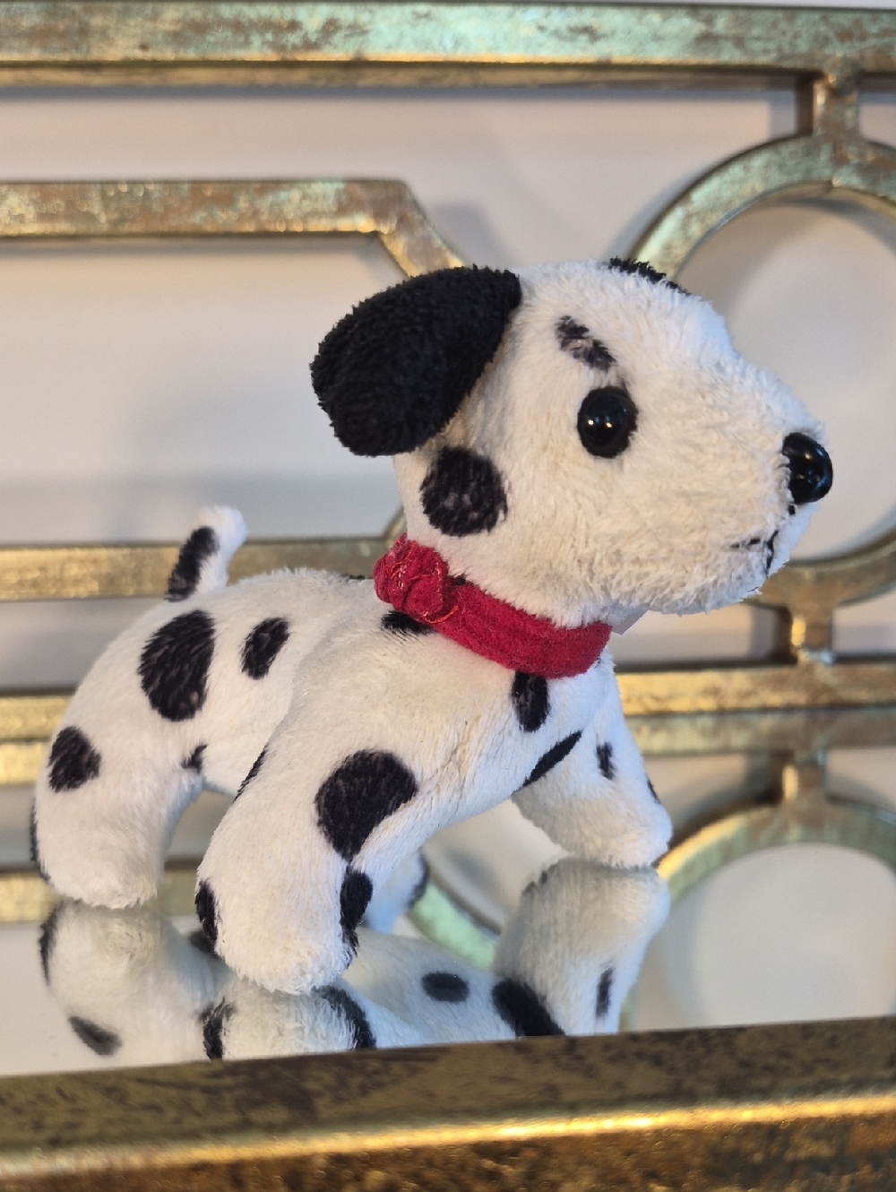 101 Dalmatian Dog Puppy Toy with Red Collar - Soft Spot Pattern.